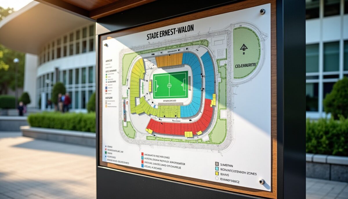 Plan du stade Ernest-Wallon : accès, zones et places — guide FCNhisto pour bien venir